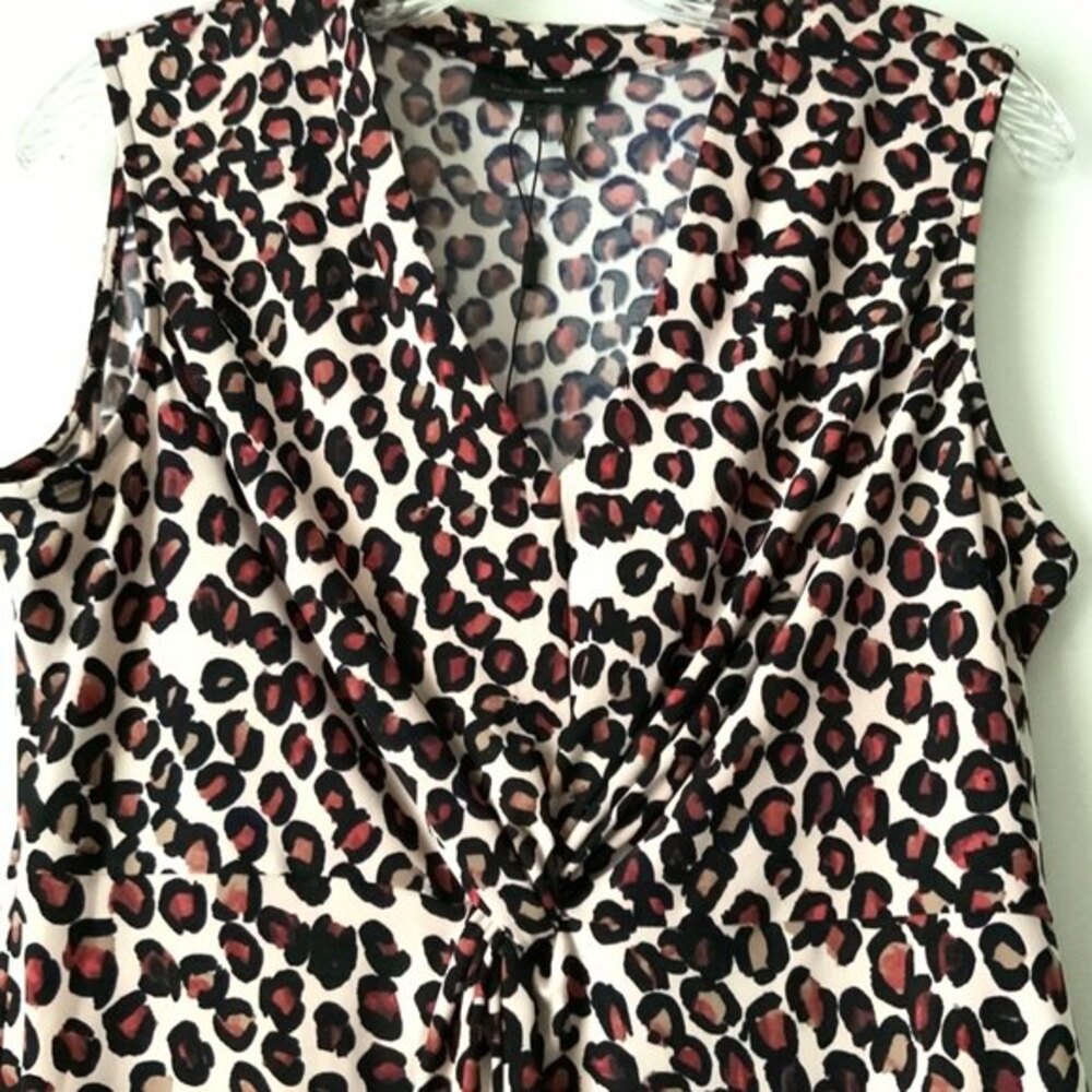 Donna Karan New York Leopard Print Twist Front Career Blouse M - Picture 5 of 7